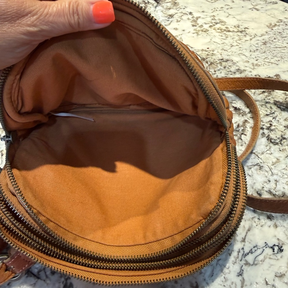 Liebeskind Quilted Leather Crossbody in Cognac Brown - Picture 5 of 7